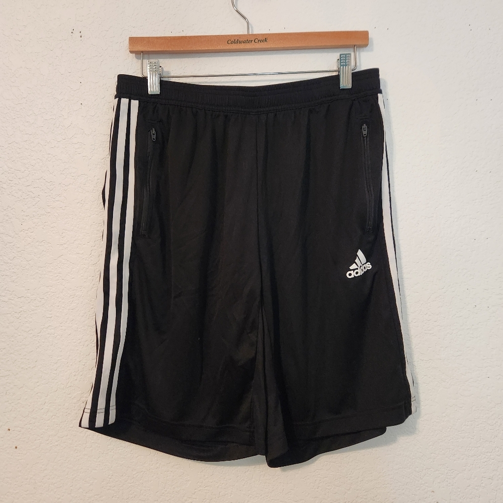 Adidas Men's Black/White Primeblue Aeroready Athletic Shorts, Size L‎